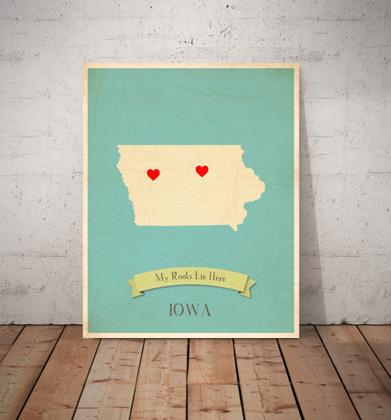 My Roots Personalized State Maps Prints, Educational, Playroom Decor