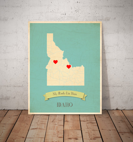 My Roots Personalized State Maps Prints, Educational, Playroom Decor