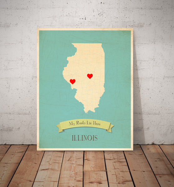 My Roots Personalized State Maps Prints, Educational, Playroom Decor