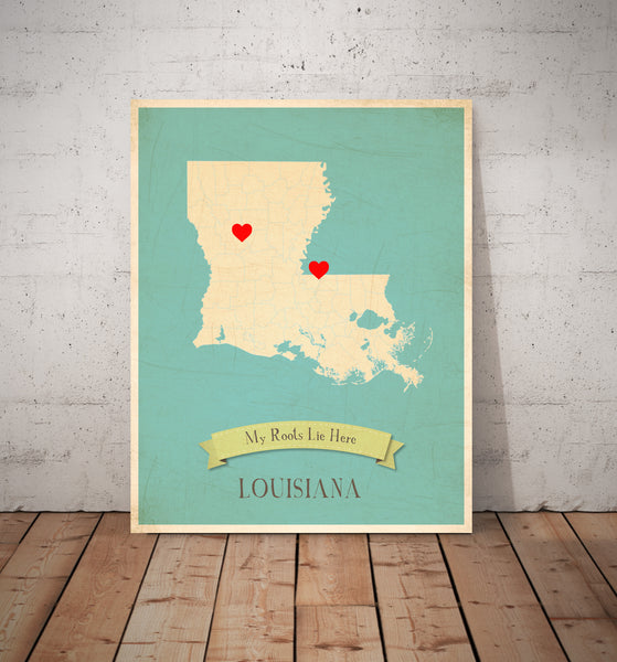 My Roots Personalized State Maps Prints, Educational, Playroom Decor