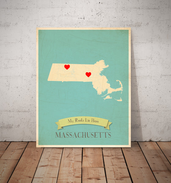 My Roots Personalized State Maps Prints, Educational, Playroom Decor