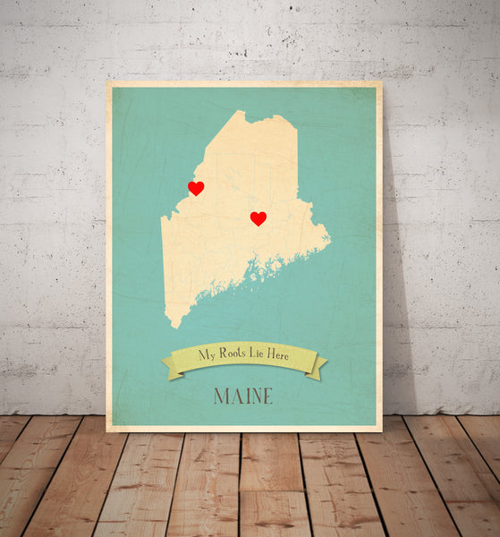 My Roots Personalized State Maps Prints, Educational, Playroom Decor