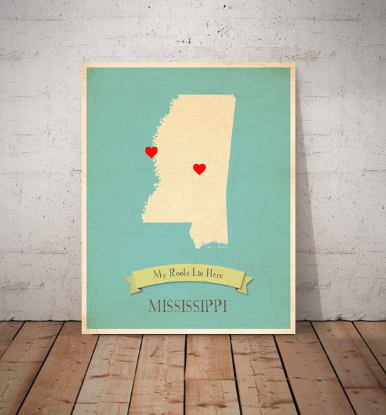 My Roots Personalized State Maps Prints, Educational, Playroom Decor