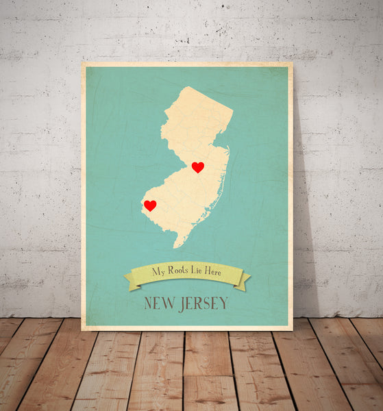 My Roots Personalized State Maps Prints, Educational, Playroom Decor