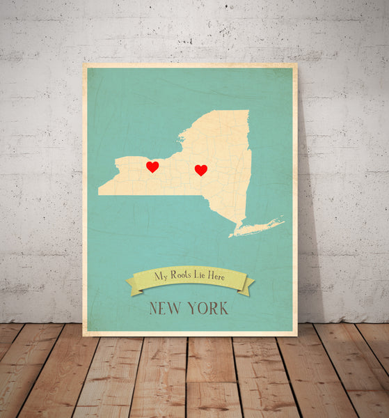 My Roots Personalized State Maps Prints, Educational, Playroom Decor