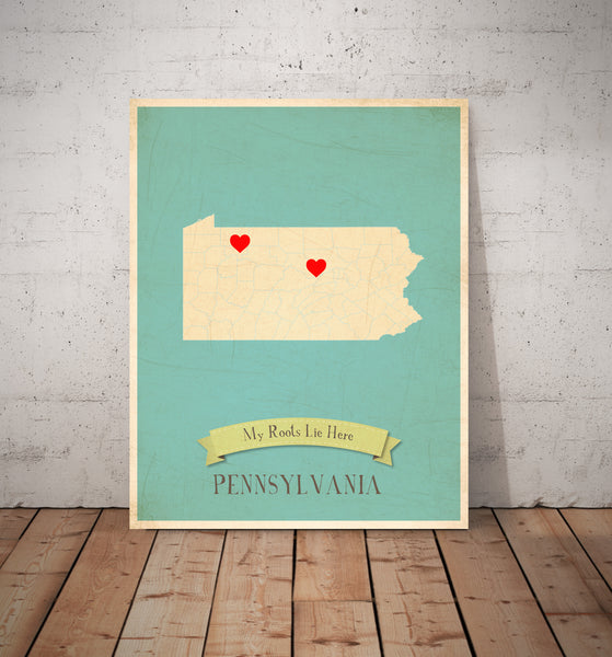 My Roots Personalized State Maps Prints, Educational, Playroom Decor