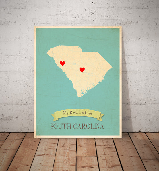 My Roots Personalized State Maps Prints, Educational, Playroom Decor