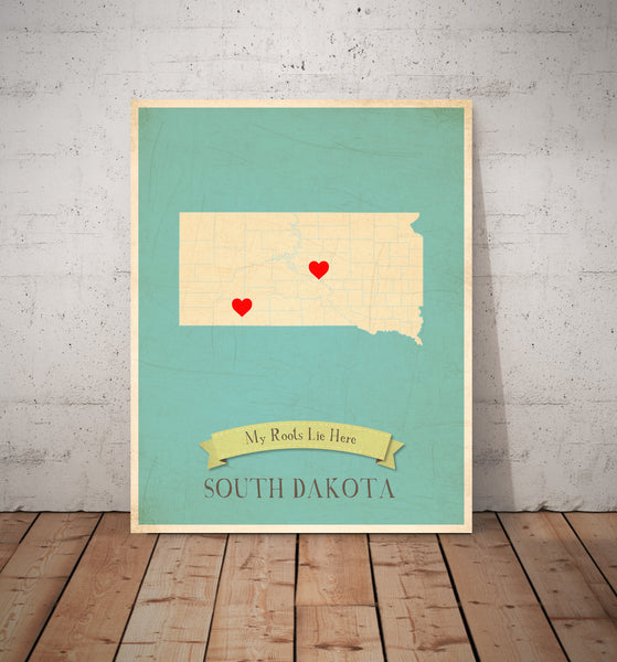 My Roots Personalized State Maps Prints, Educational, Playroom Decor