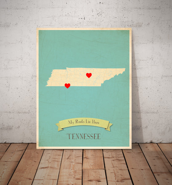 My Roots Personalized State Maps Prints, Educational, Playroom Decor