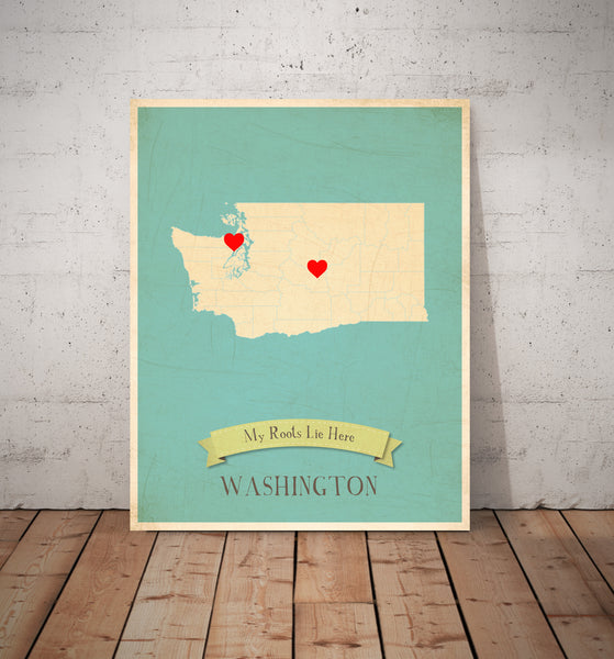 My Roots Personalized State Maps Prints, Educational, Playroom Decor