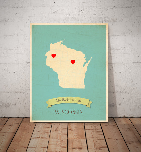 My Roots Canvas Personalized State Maps, Educational, Playroom Decor