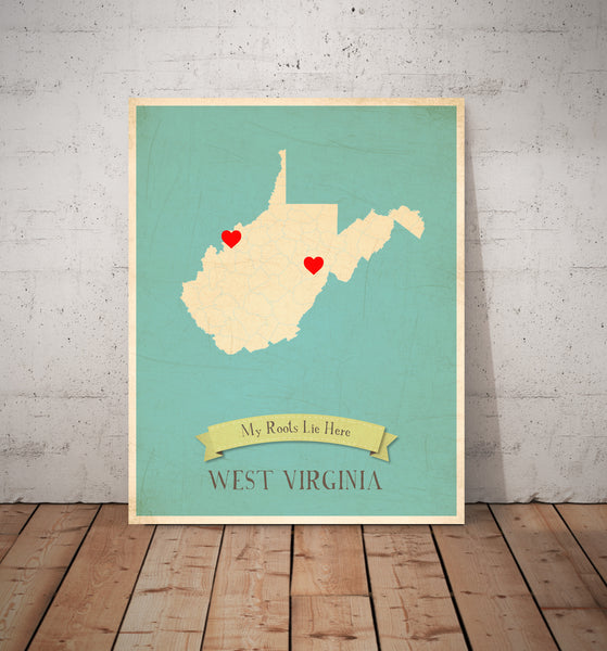 My Roots Personalized State Maps Prints, Educational, Playroom Decor