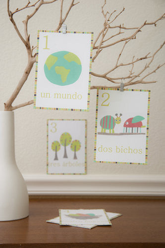 Multi Language Number Wall Cards Spanish