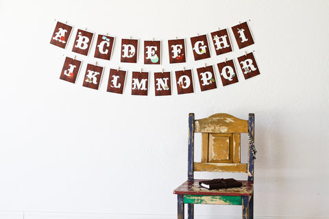 Wood Alphabet Wall Cards