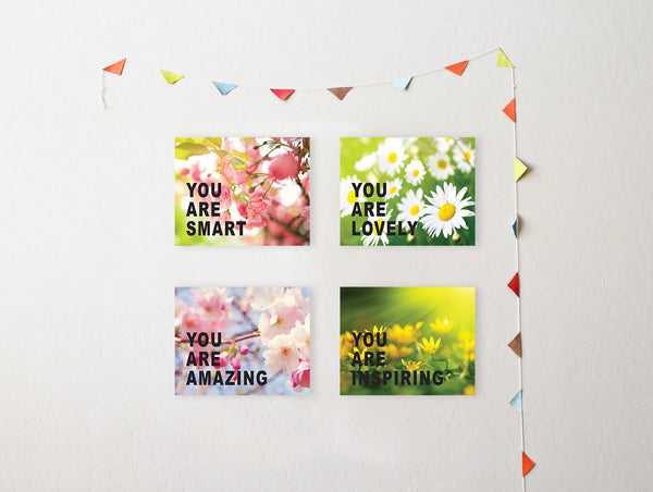 Print or Canvas,  Collection You Are in Flowers Photos, Set Of 4